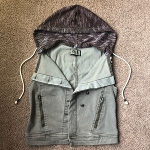 BKE Jackets & Coats - Buckle BKE Vest Olive Jean Hood Medium Asymmetric BKE Jackets & Coats - Buckle BKE Vest Olive Jean Hood Medium Asymmetric